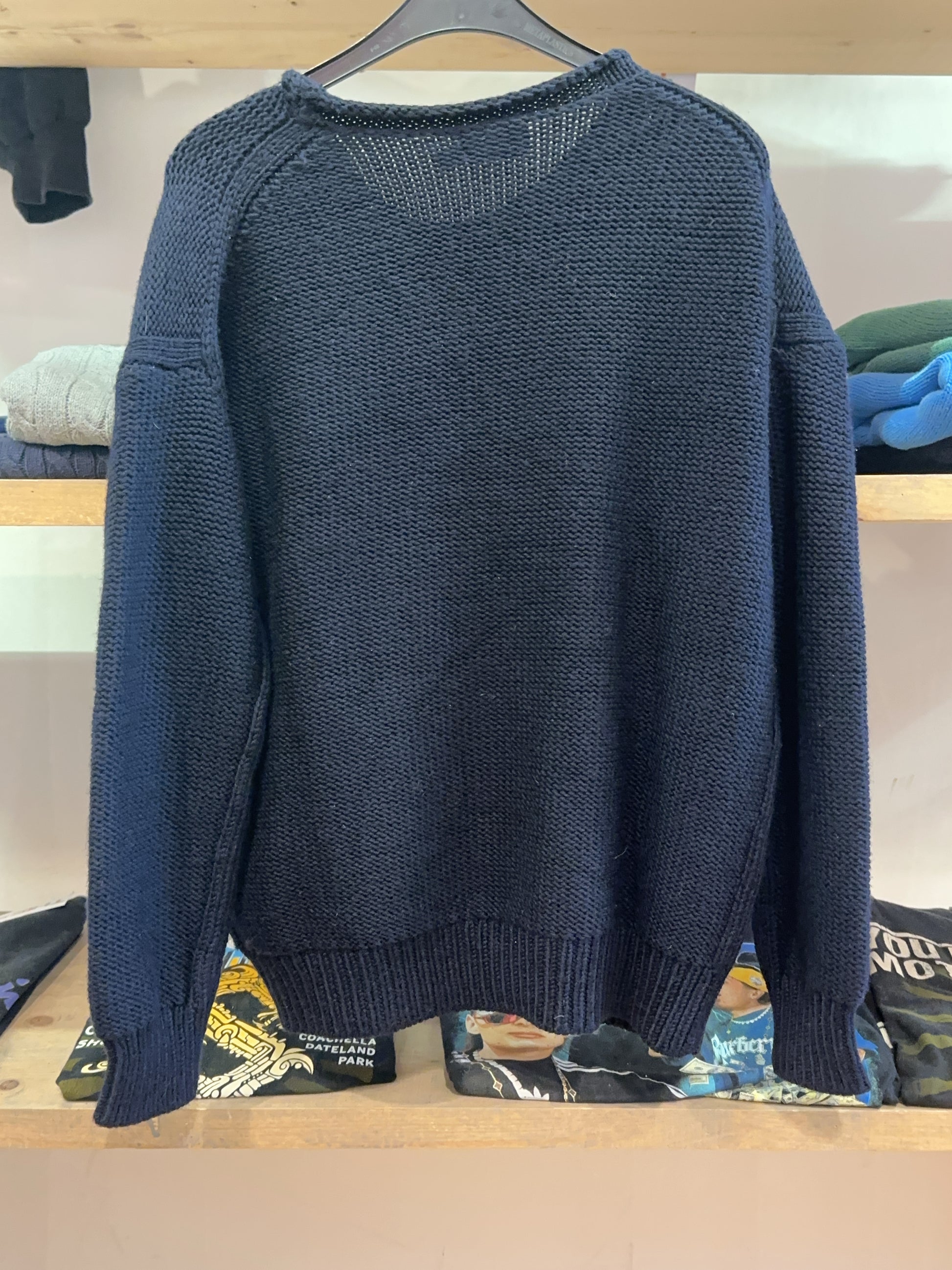 XS - Polo Ralph Lauren Navy Knit Crown Sweater Beaded