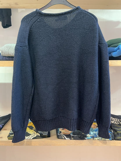 XS - Polo Ralph Lauren Navy Knit Crown Sweater Beaded
