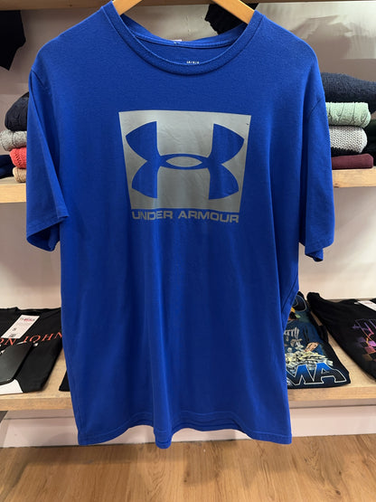 Under Armour HeatGear Blue Logo Graphic T-Shirt