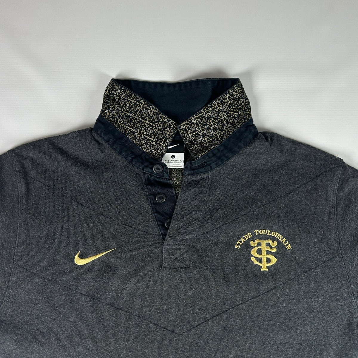 L - Vintage 2000's Nike Stade Toulousain Long Sleeve Rugby Polo