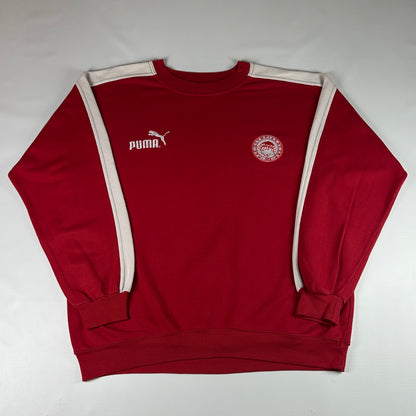 L - Vintage 1990's Puma Olympiakos Red Crewneck Sweatshirt