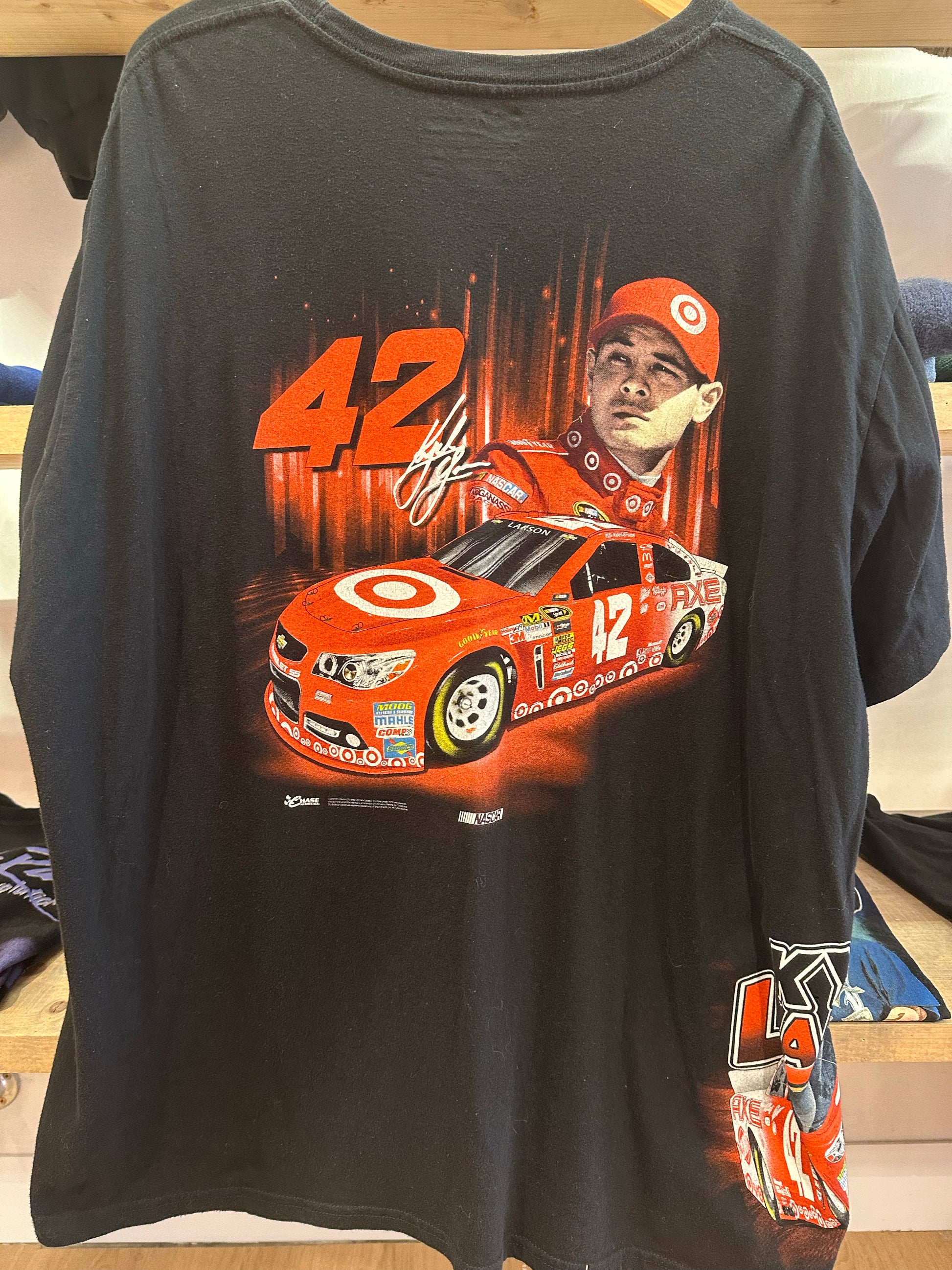 XXXL - Kyle Larson #42 Target NASCAR Chase Authentics Black T-Shirt 3XL