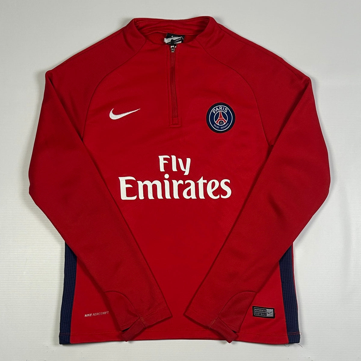 XS - 2015-2016 Nike Paris Saint-Germain PSG Red Football Quarter-Zip Training Top