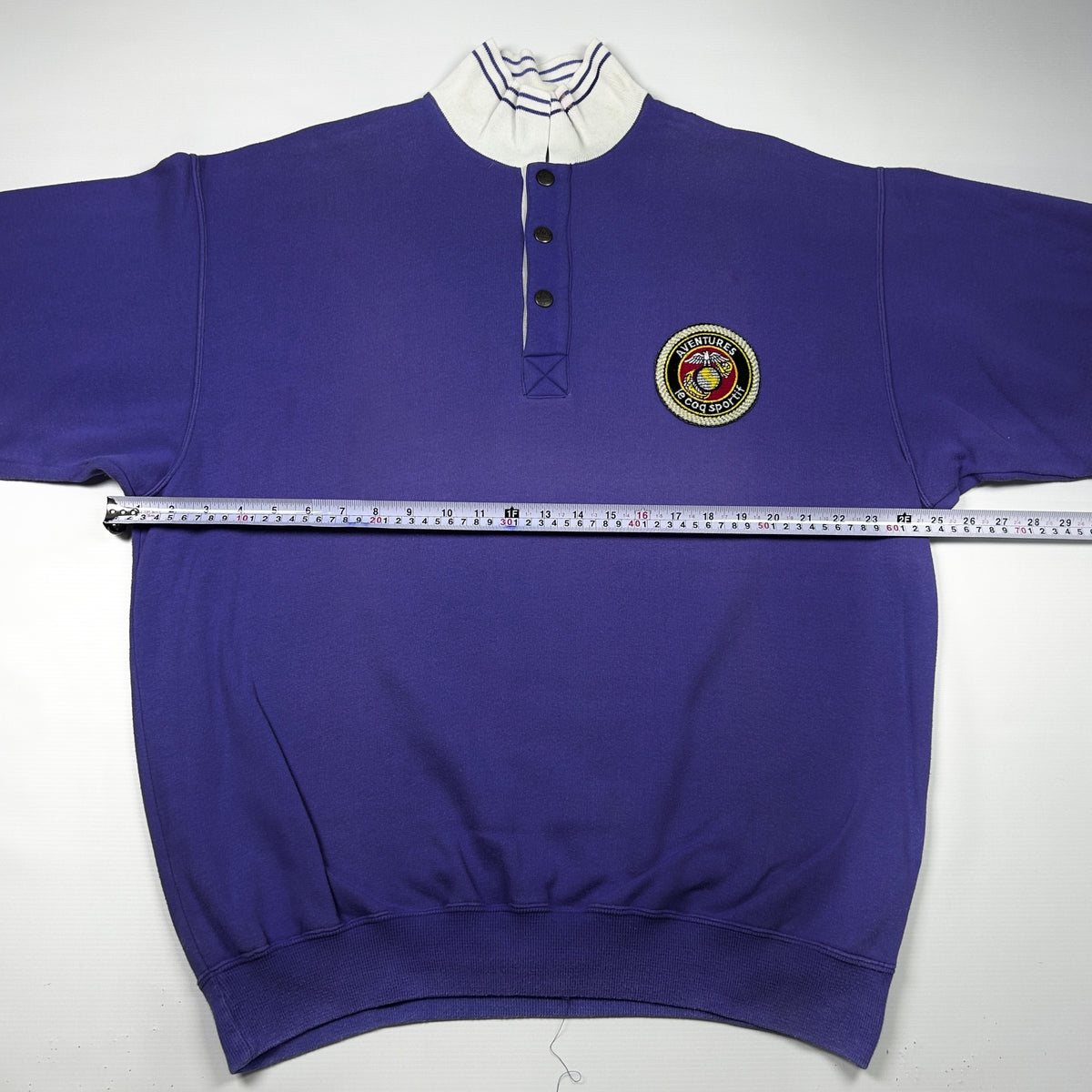 XL - Vintage 1990's Le Coq Sportif Purple Quarter-Zip Sweatshirt