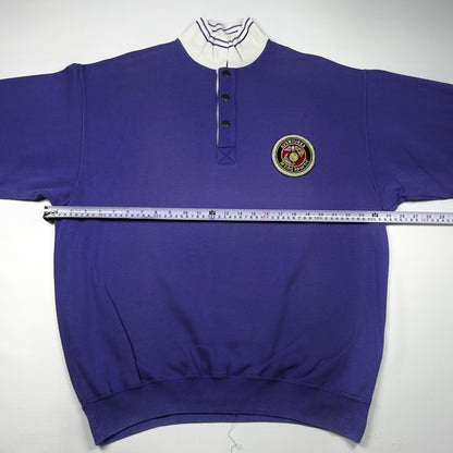 XL - Vintage 1990's Le Coq Sportif Purple Quarter-Zip Sweatshirt