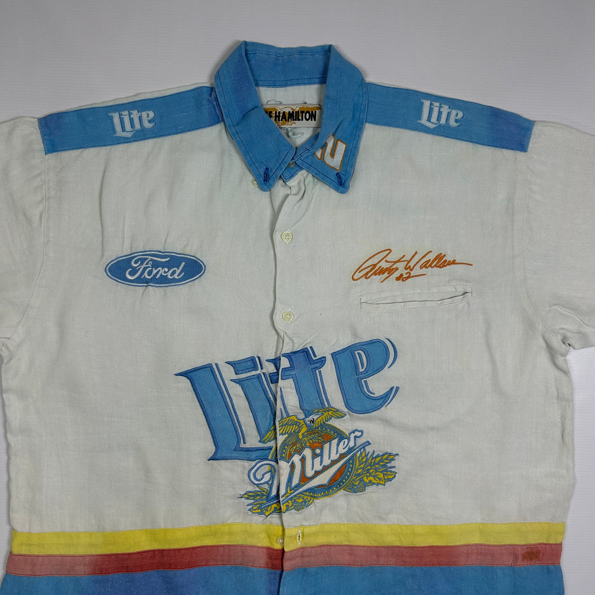 XL - Vintage 1990's Jeff Hamilton Miller Lite Racing Sponsor Button-Up Shirt
