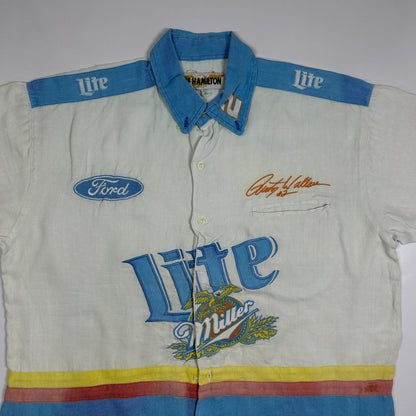 XL - Vintage 1990's Jeff Hamilton Miller Lite Racing Sponsor Button-Up Shirt