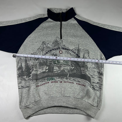 L - 1990's Northwest Territories Half-Zip Pullover Sweatshirt