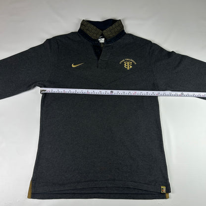 L - Vintage 2000's Nike Stade Toulousain Long Sleeve Rugby Polo