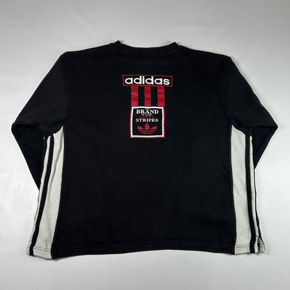 L - 1990's Adidas Black Graphic Long Sleeve Sweatshirt