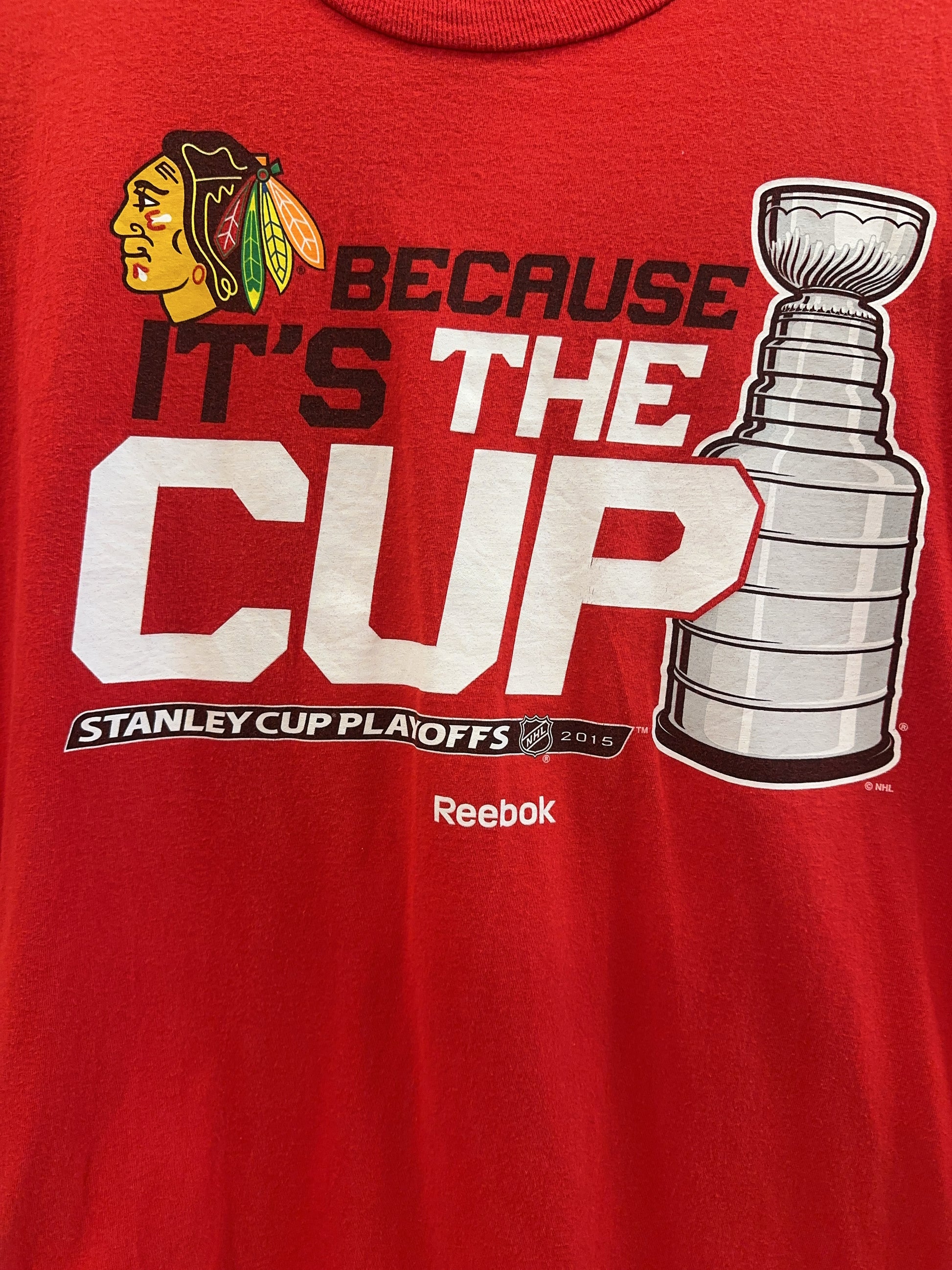 Reebok Chicago Blackhawks 2015 Stanley Cup Playoffs Red T-Shirt