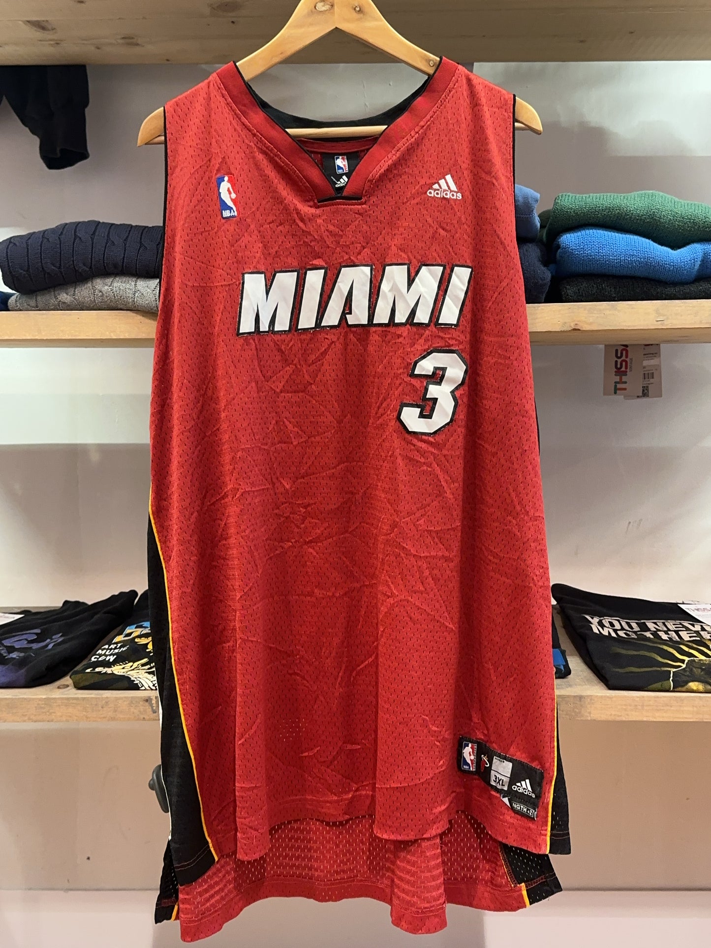 XXXL - 2006-2010 Miami Heat Adidas Basketball Shirt Dwyane Wade 3