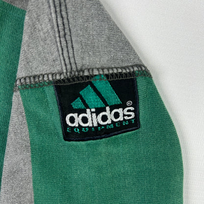 M - 1990's Adidas Equipment Striped Long Sleeve Lace-Up Polo Shirt
