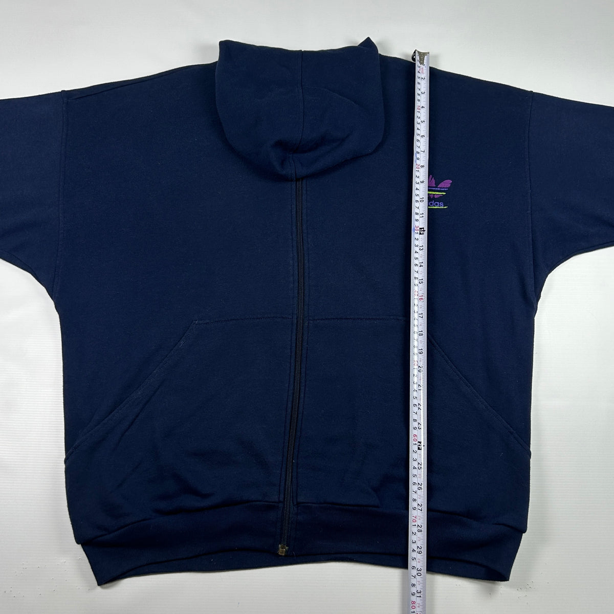 XXL - 1990's Adidas Navy Zip-Up Hoodie