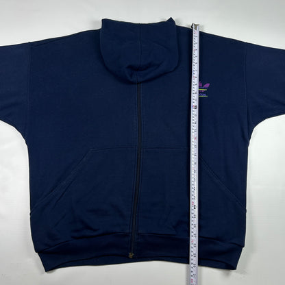XXL - 1990's Adidas Navy Zip-Up Hoodie