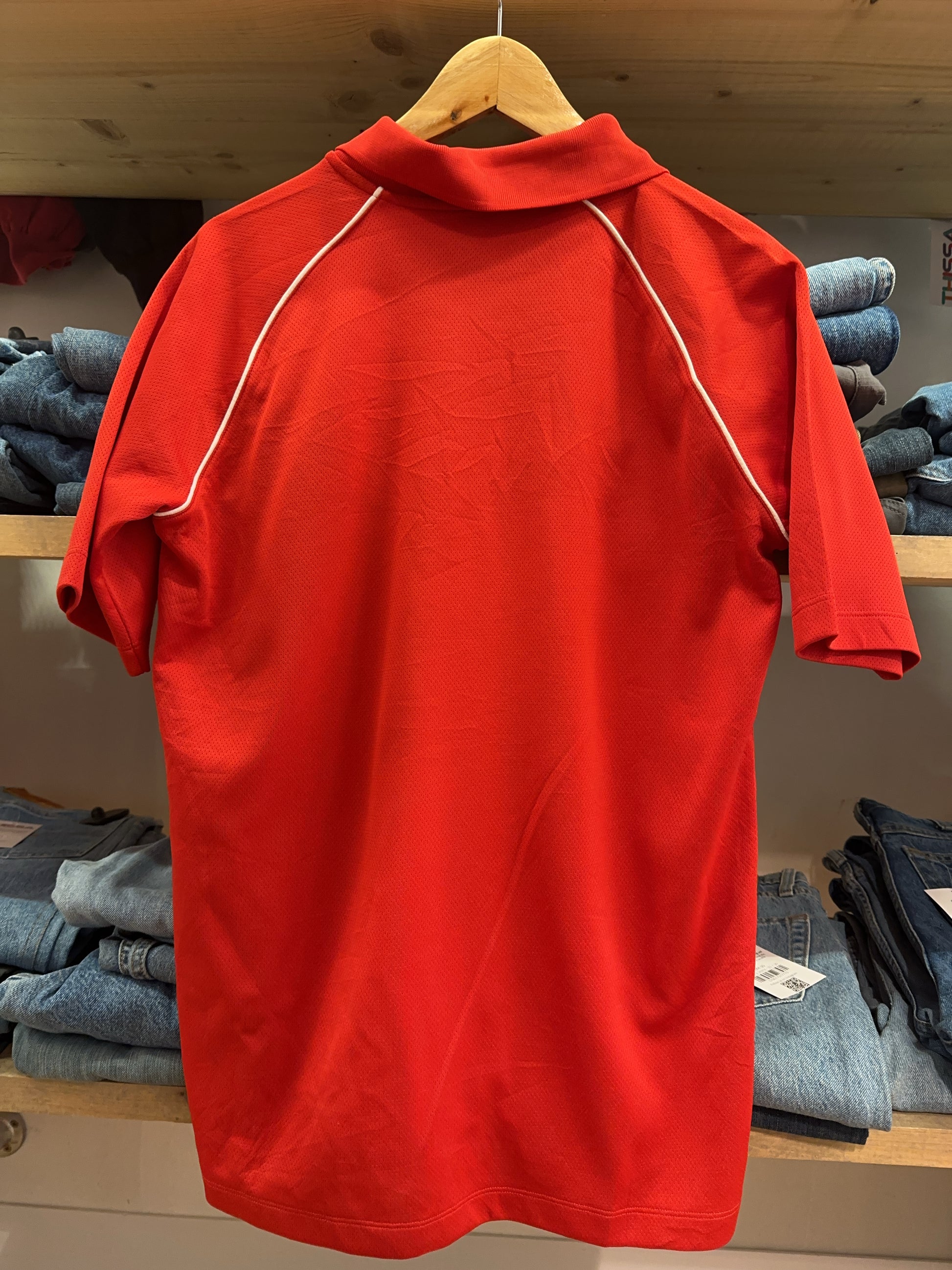 XL - Red Embroidered # 14 Short-Sleeve Polo Shirt