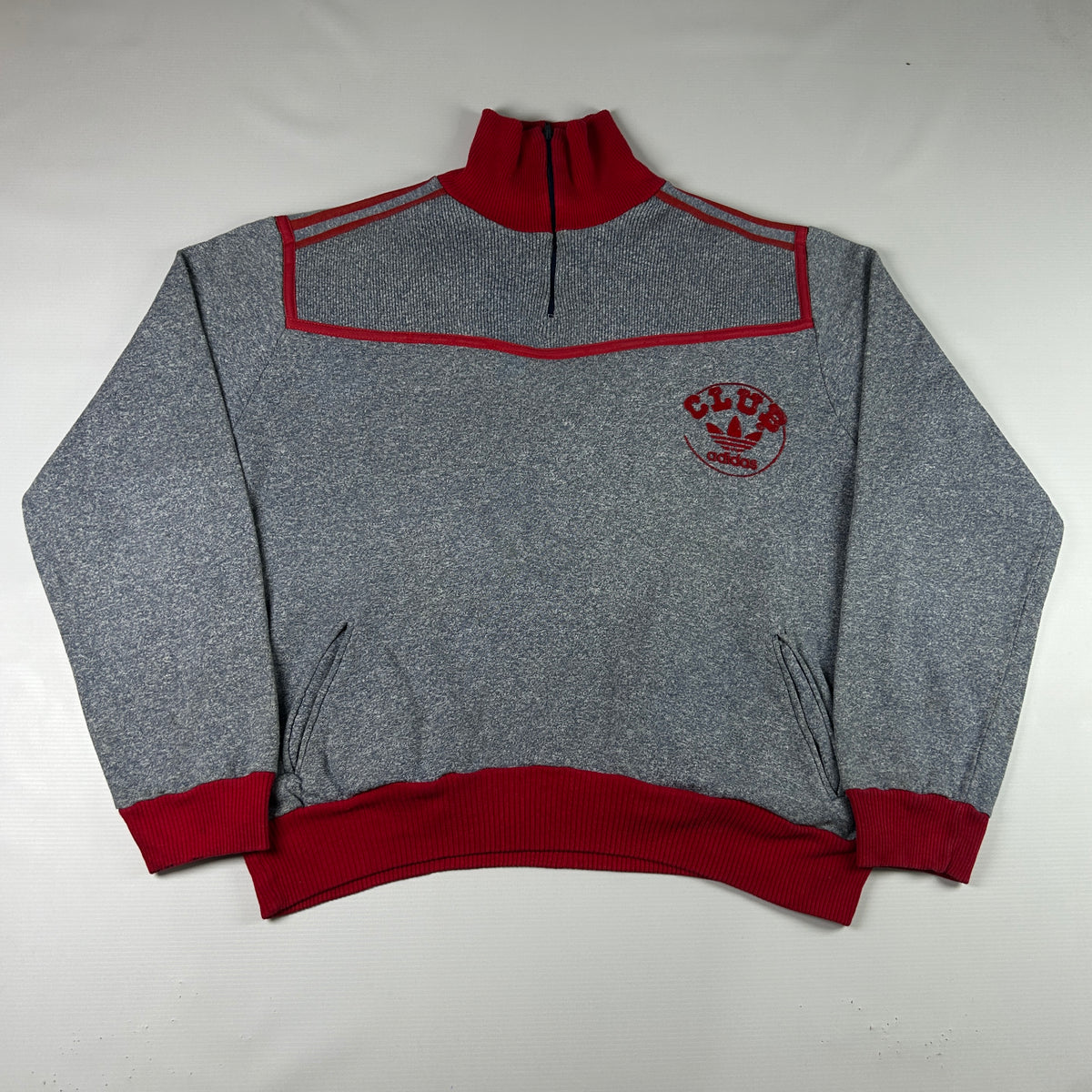 S - Vintage 1970's Adidas Quarterzip
