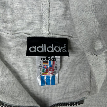 M - 1990's Adidas Grey Streetball Fleece Half-Zip Hoodie