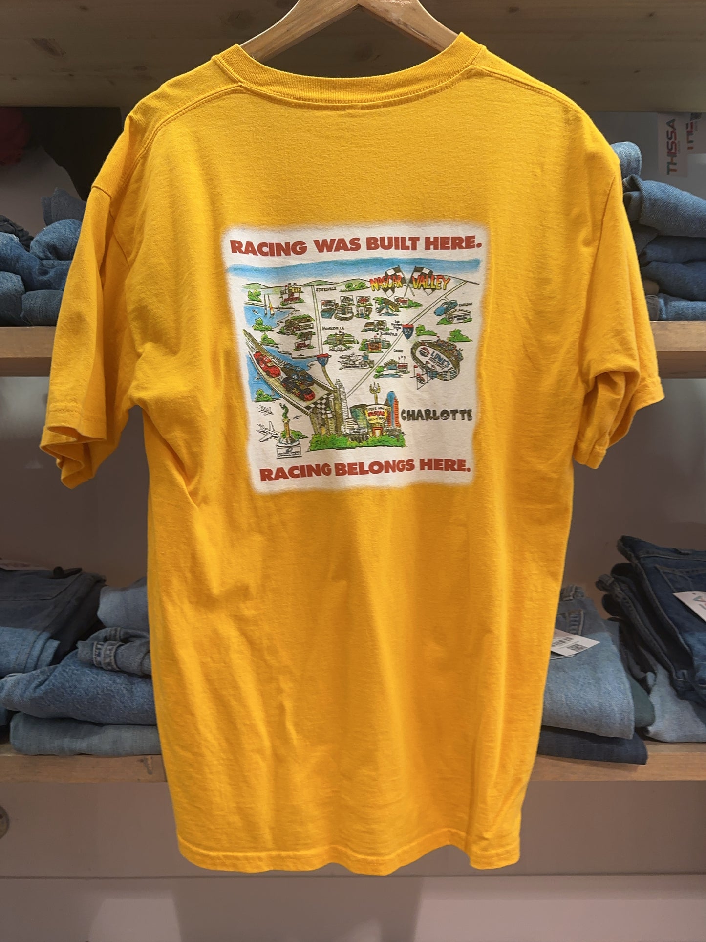L - Yellow Nascar Charlotte Graphic T-Shirt