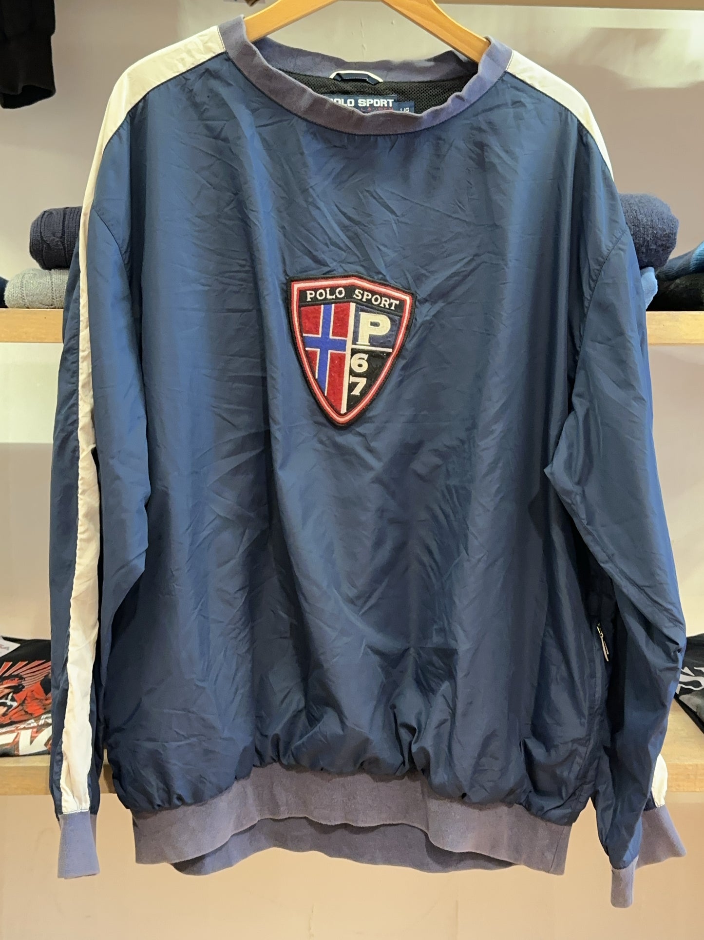L - Polo Sport Ralph Lauren P67 shield pullover windbreaker