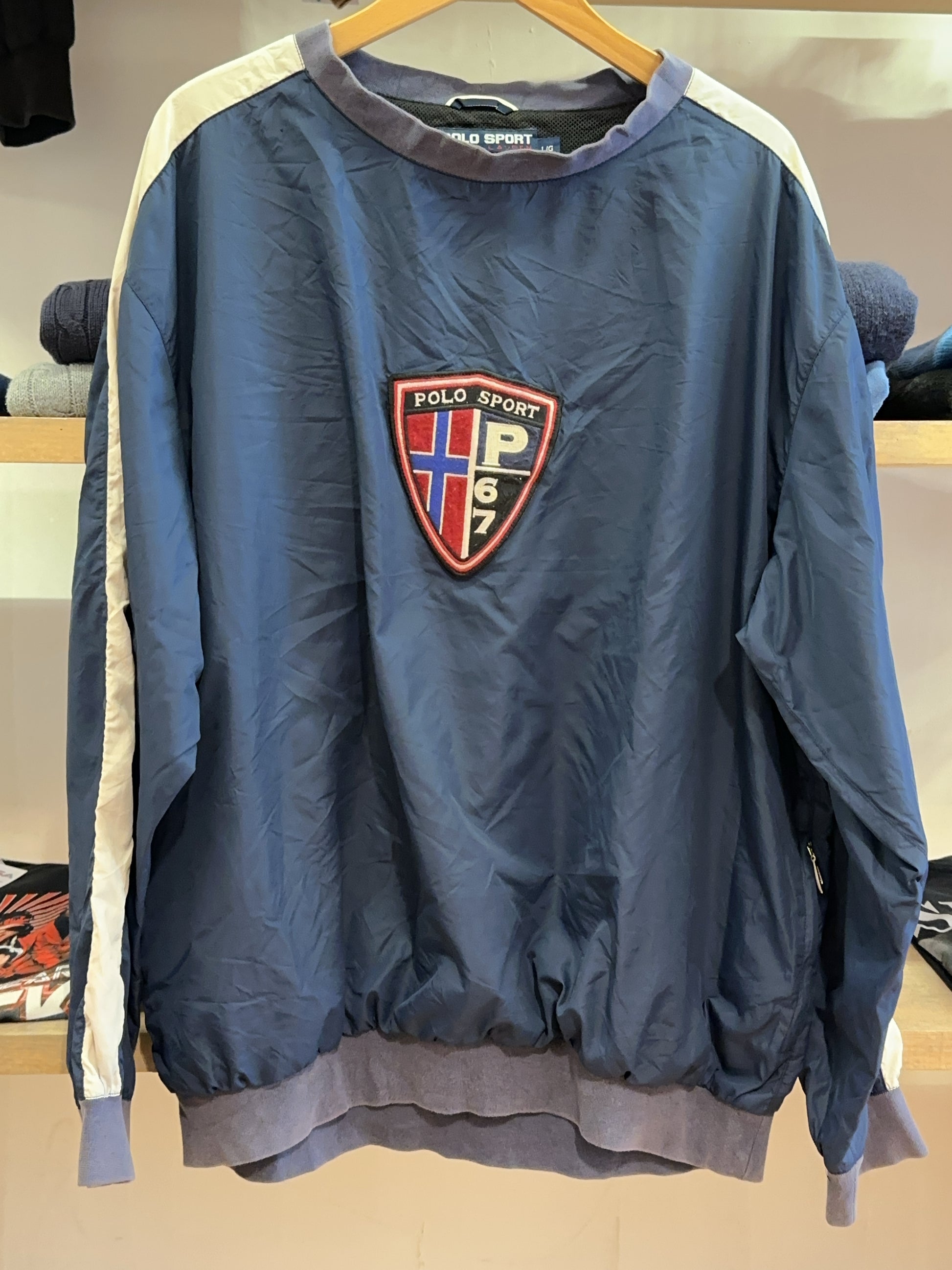 L - Polo Sport Ralph Lauren P67 shield pullover windbreaker