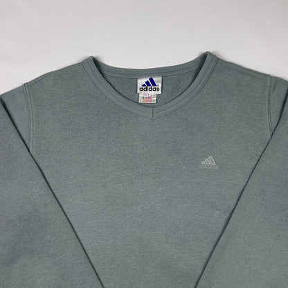 M - 2000's Adidas Gray Long Sleeve Crewneck Sweatshirt