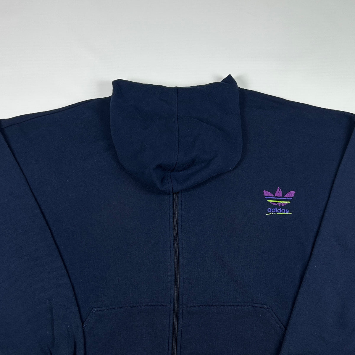 XXL - 1990's Adidas Navy Zip-Up Hoodie
