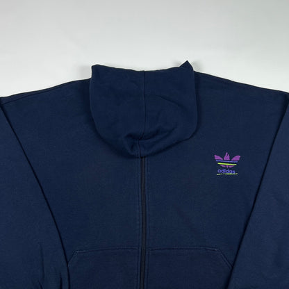 XXL - 1990's Adidas Navy Zip-Up Hoodie