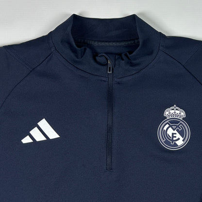 M - 2023-2024 Real Madrid Adidas AEROREADY Quarter-Zip Training Top