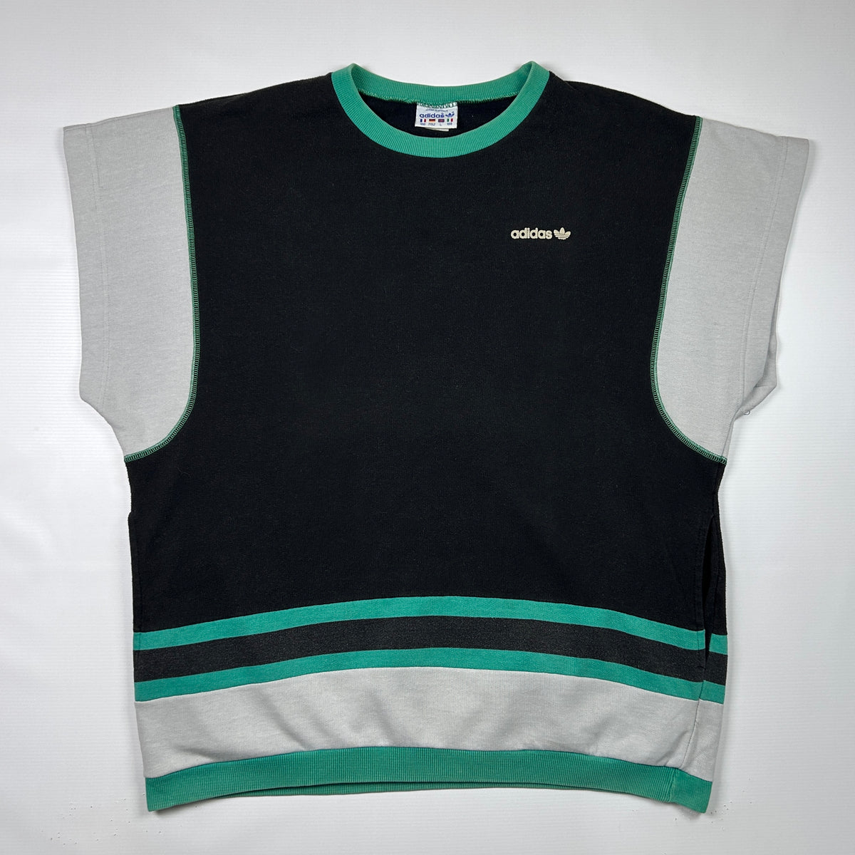 L - Vintage 1980's Adidas sleeveless crewneck Sweatshirt