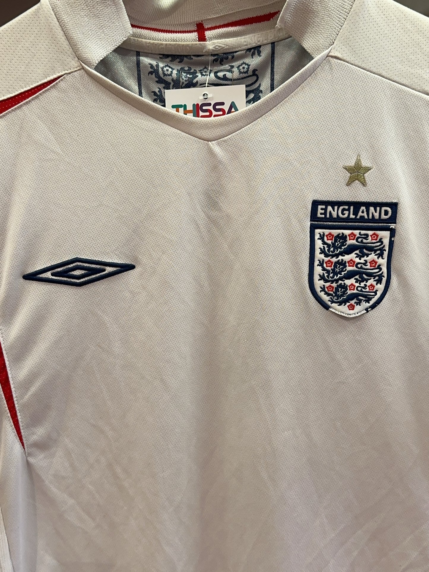 2005-2007 England Umbro Home Football Shirt 69 - S