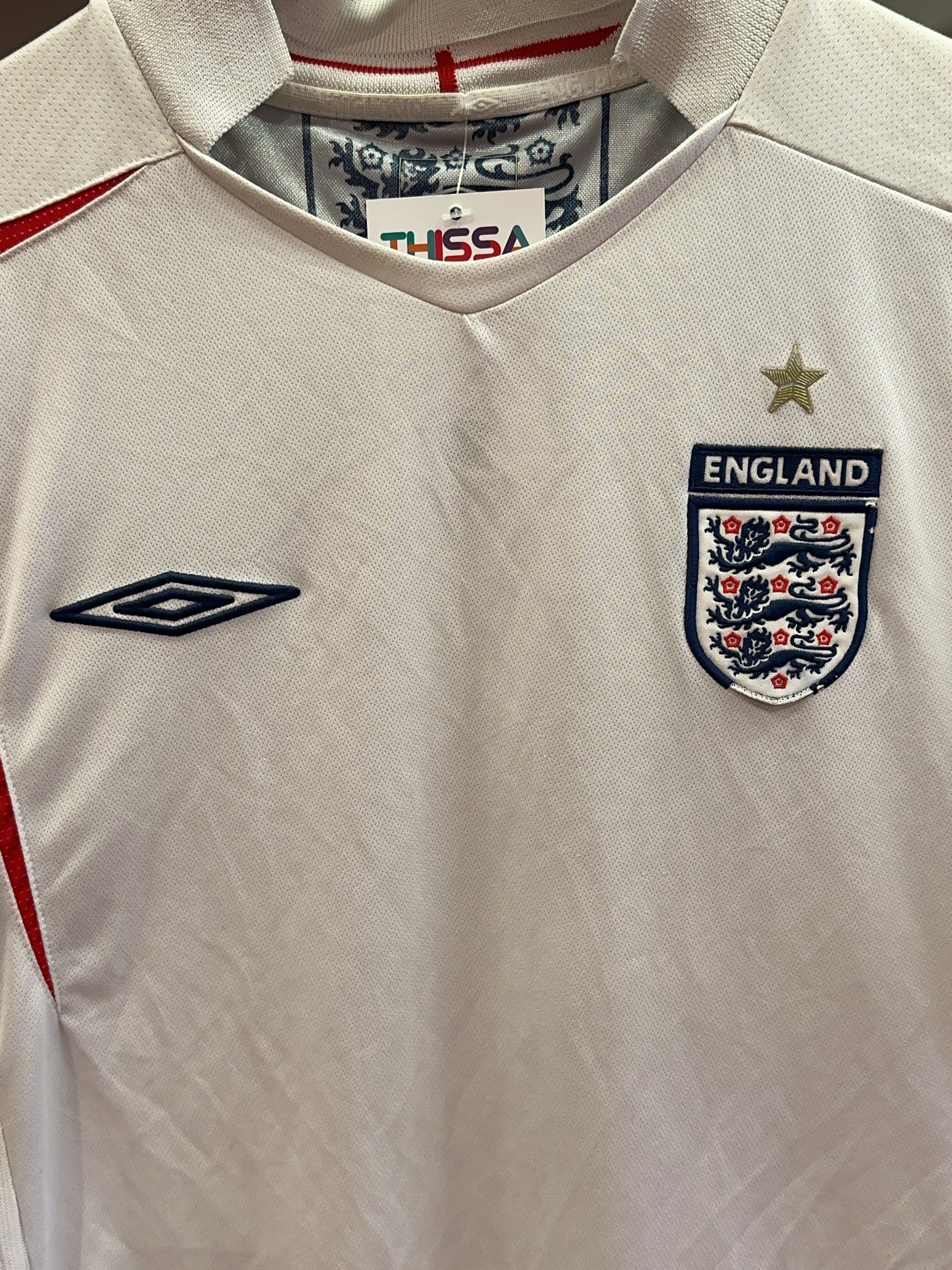 2005-2007 England Umbro Home Football Shirt 69 - S