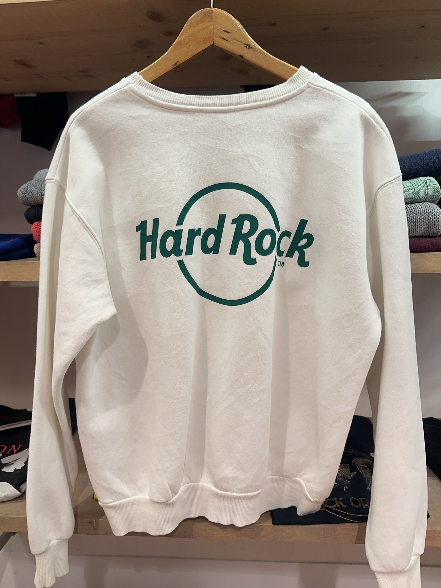 Hard Rock Cafe White Logo Crewneck Sweatshirt - S