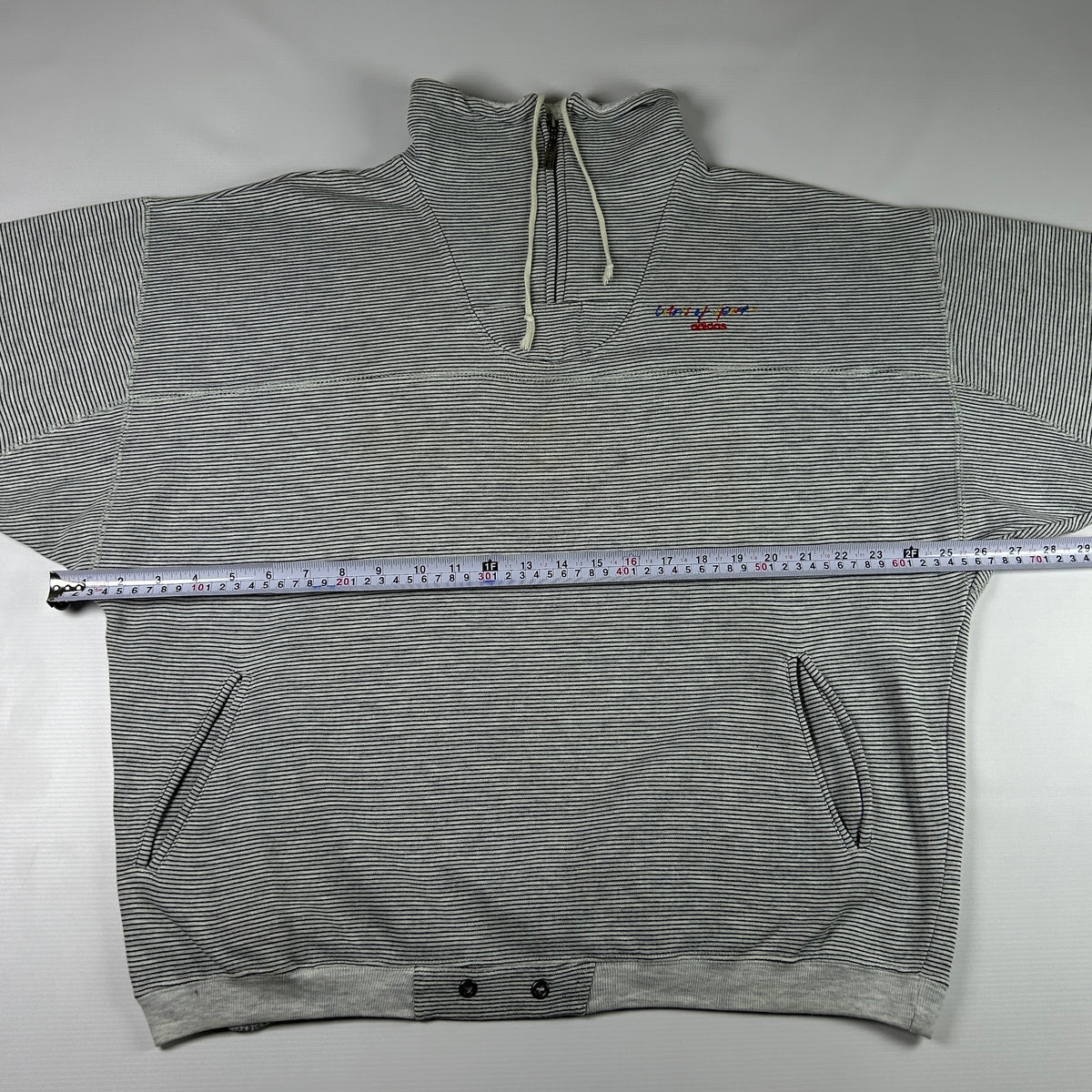 XL - 1990's Adidas Striped Half-Zip Pullover Sweatshirt