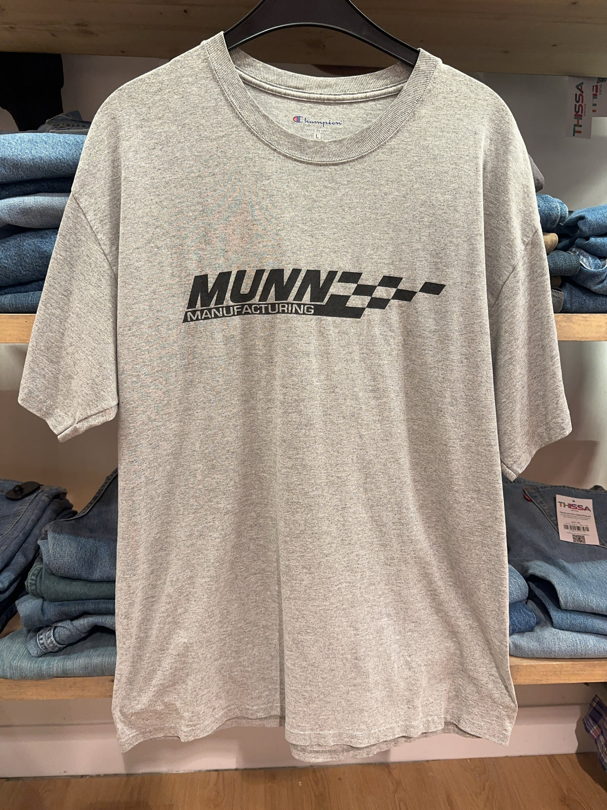 L - Champion Munn Manufacturing Graphic T-Shirt