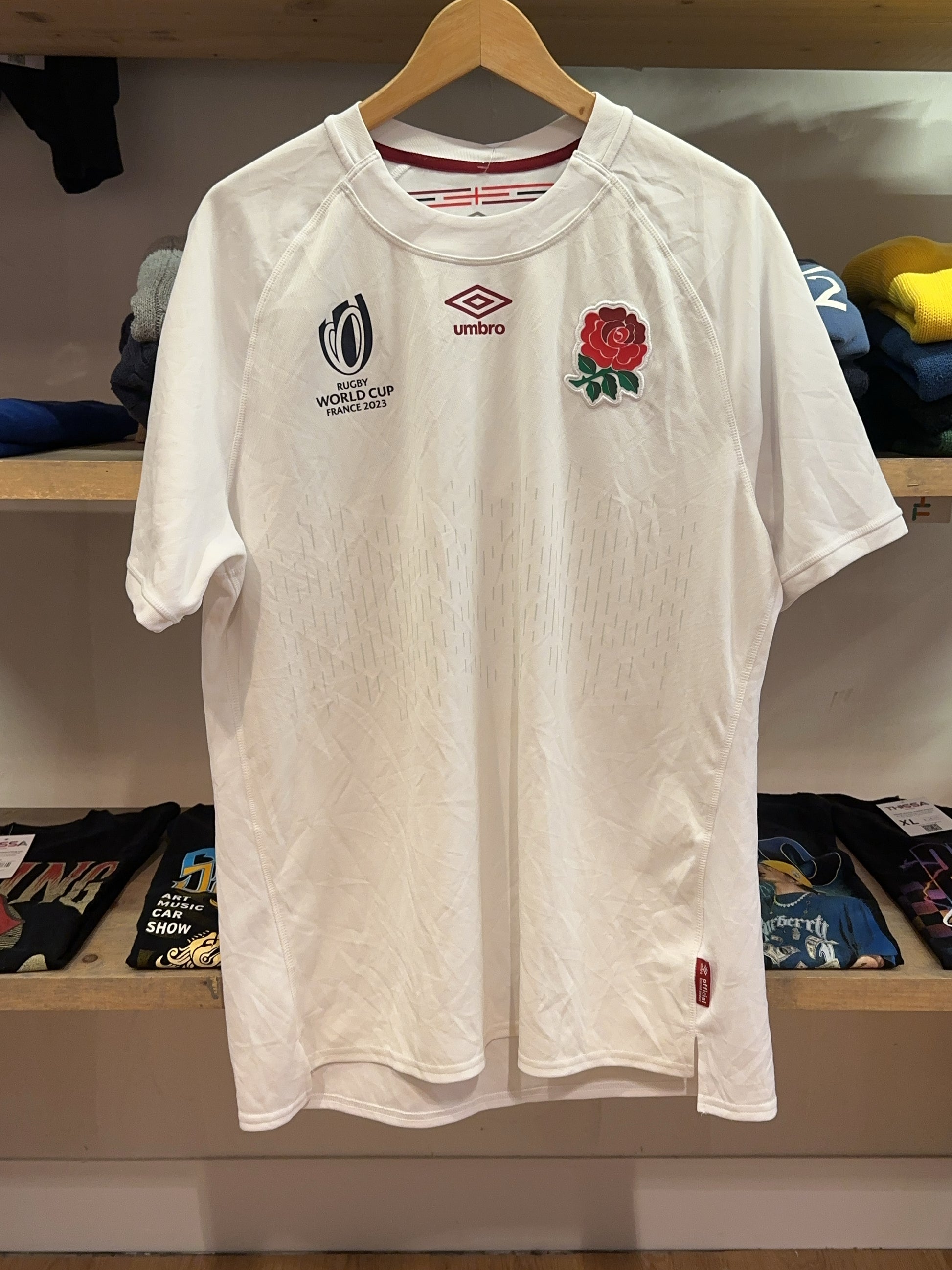 Umbro England Rugby World Cup France 2023 White Jersey