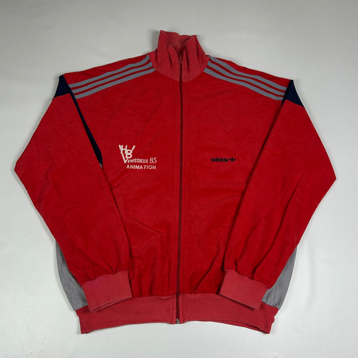 XL - 1985 Adidas Vintage Venissieux Zip Track Ventex Jacket
