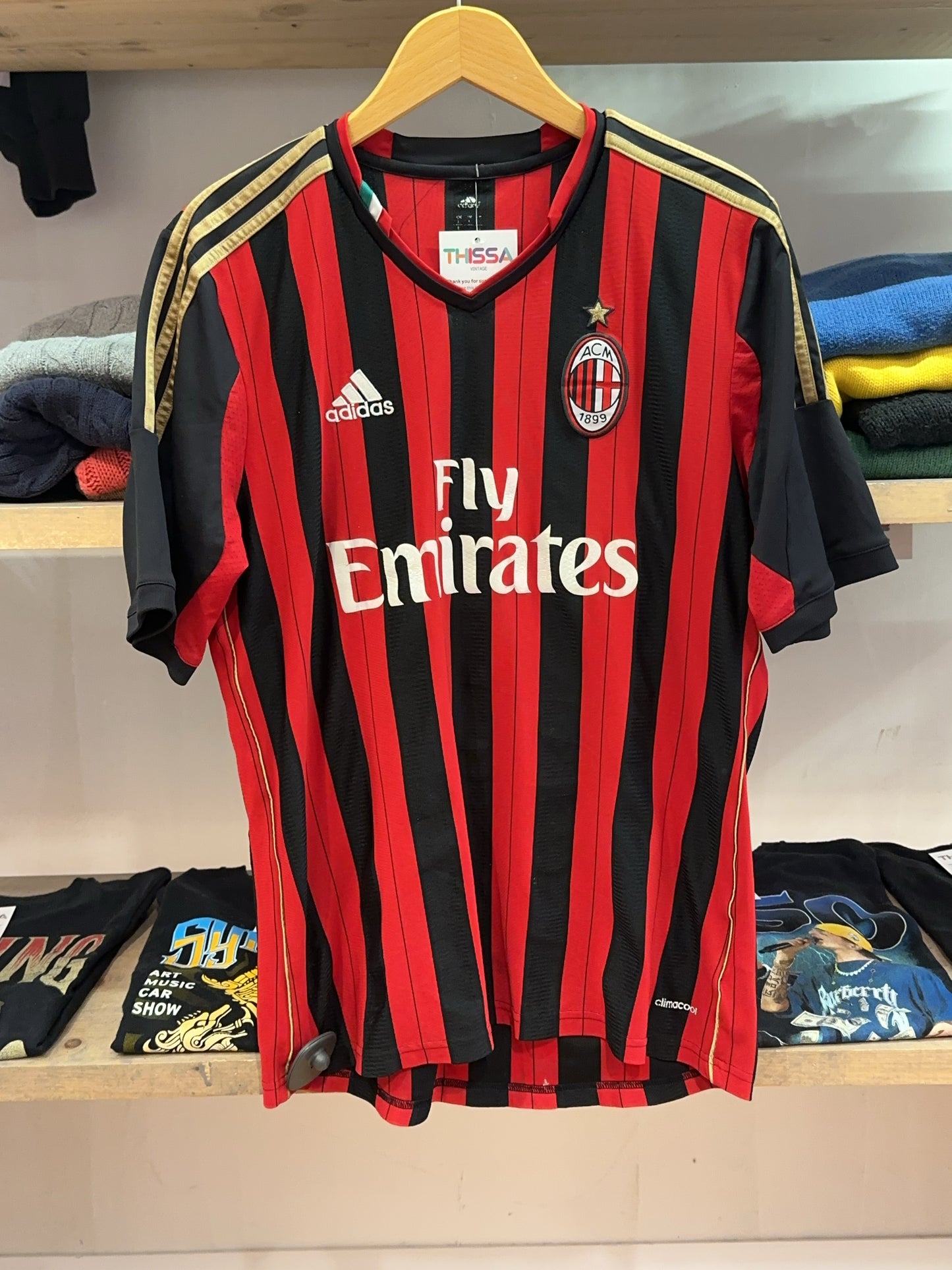 2013-14 AC Milan Adidas Home Football Shirt El Shaarawy 92 - L