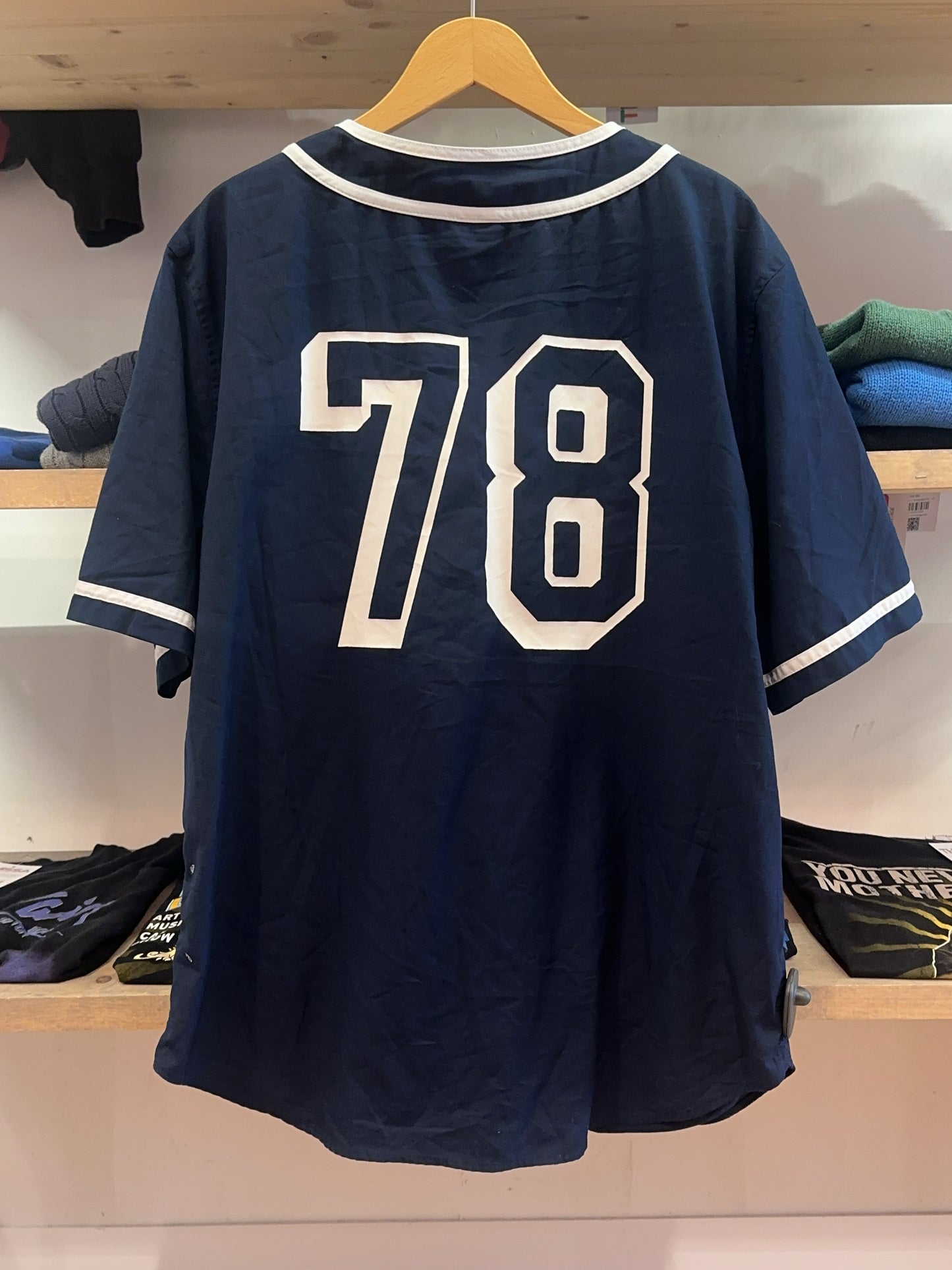 XL - Vintage Navy Baseball Jersey Shirt