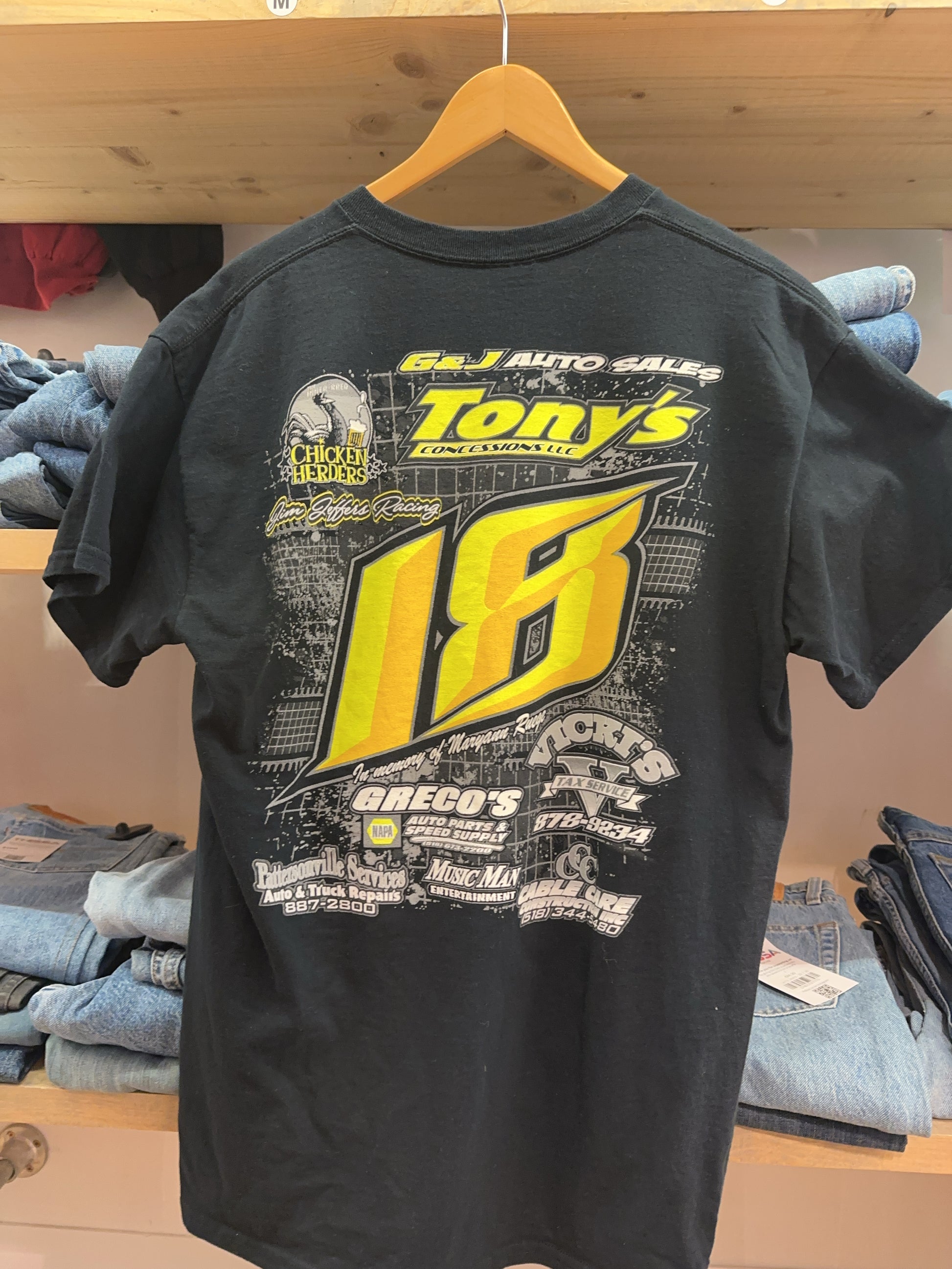 L - Farone #18 Nascar Racing Graphic T-Shirt