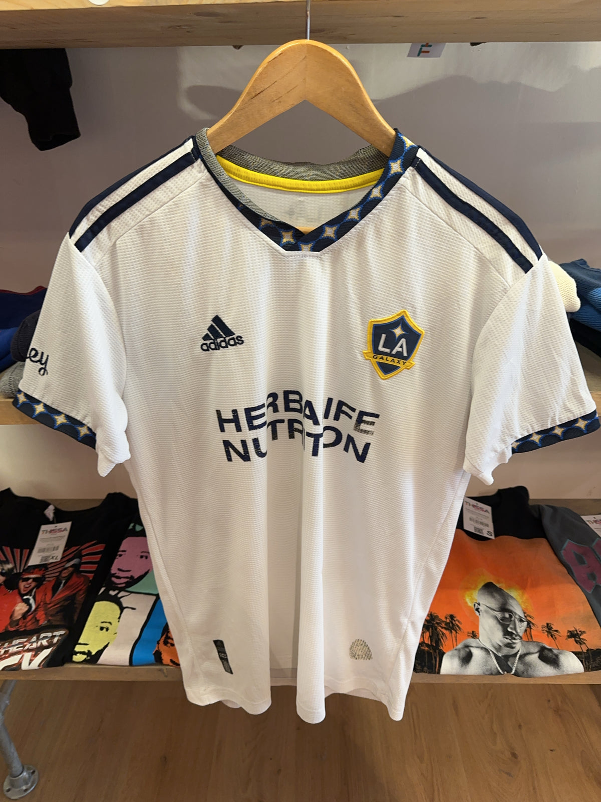 L - 2022-2023 LA Galaxy Adidas Home Football Shirt