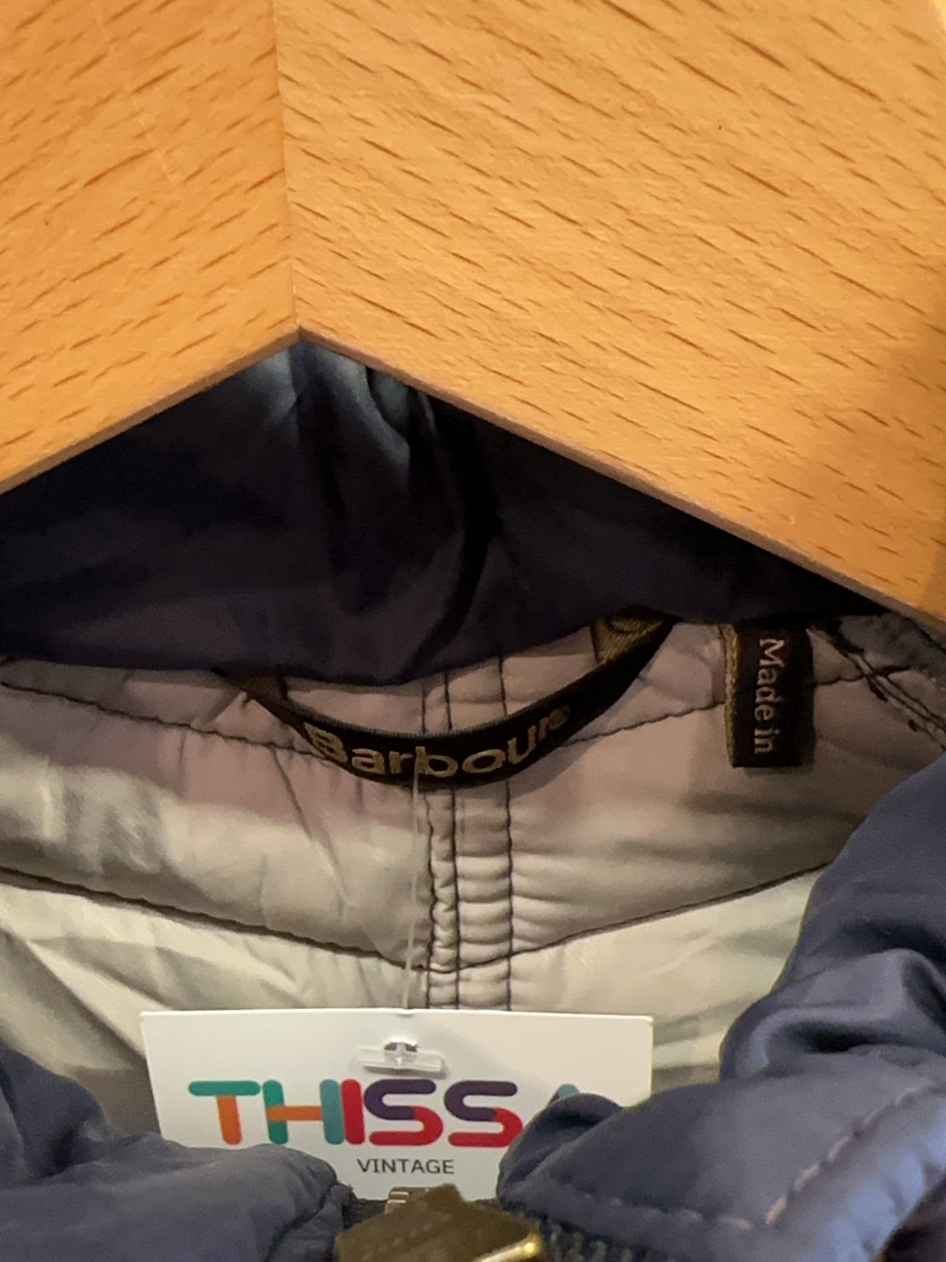 M - Barbour International Navy Quilted Hooded Parka
