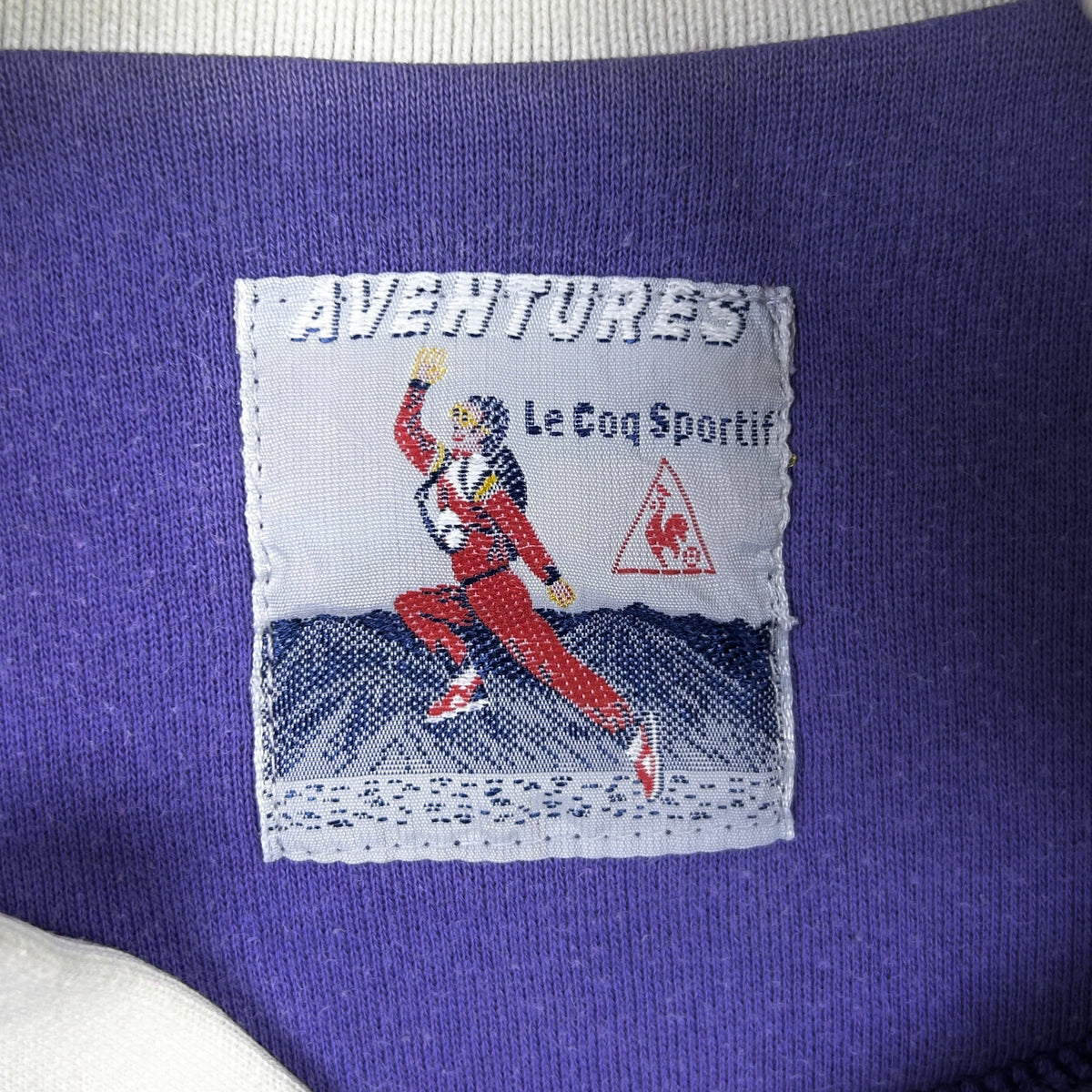 XL - Vintage 1990's Le Coq Sportif Purple Quarter-Zip Sweatshirt
