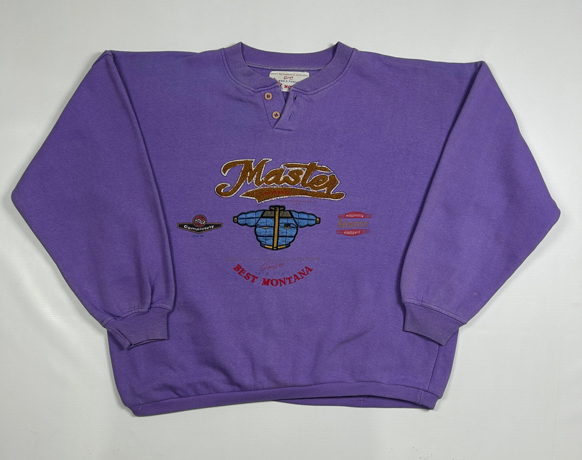 M - Vintage 1990's Best Montana Graphic Henley Sweatshirt