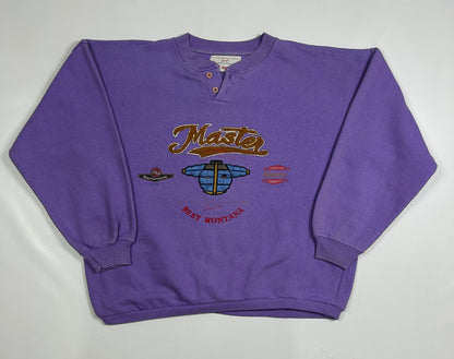 M - Vintage 1990's Best Montana Graphic Henley Sweatshirt
