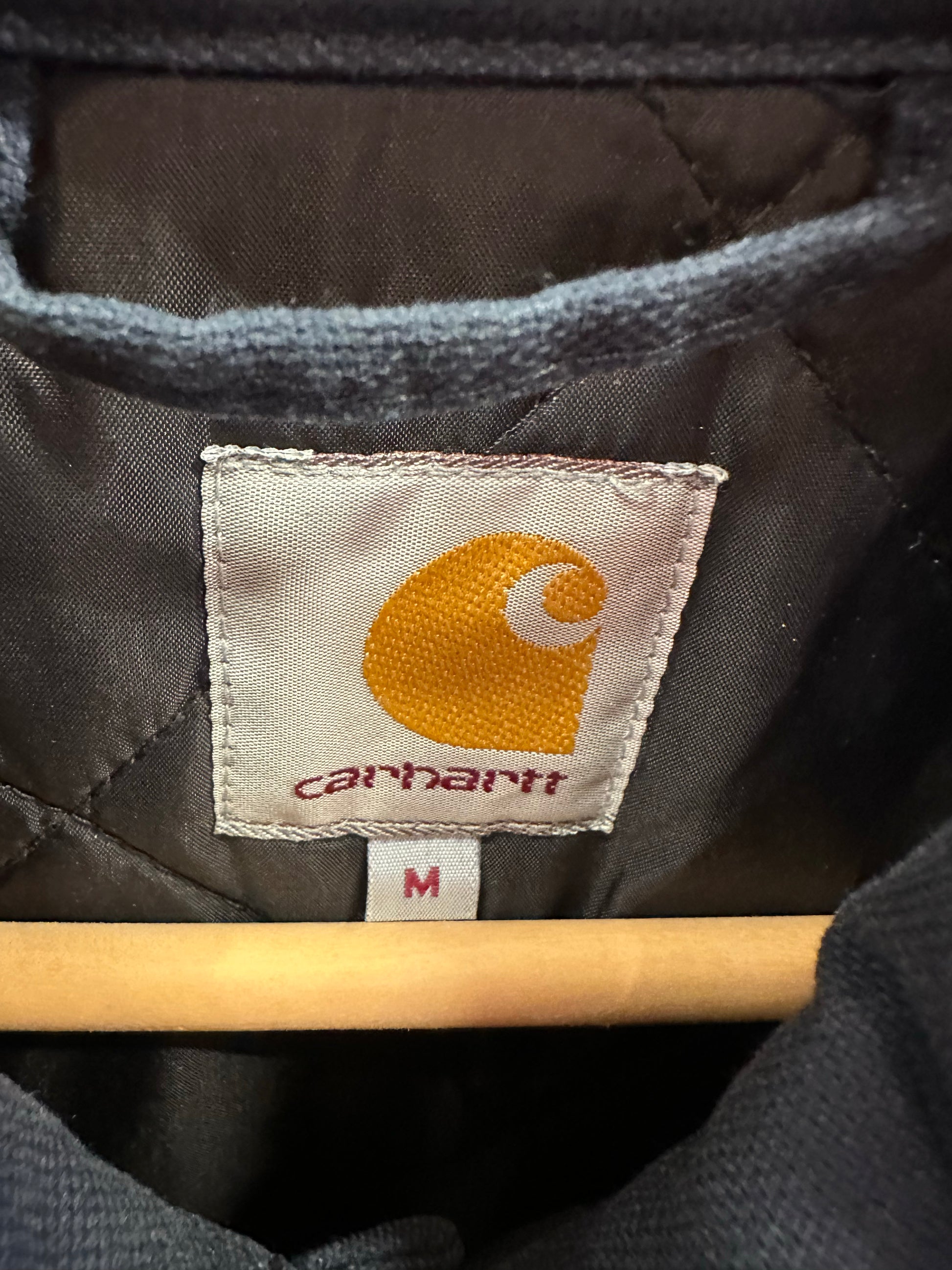 M - Carhartt Men’s Black Canvas Snap-Front Coat Jacket