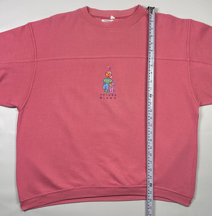 M - 1980's Vintage Sweatshirt Sweat Poivre blanc Vert Skate surf