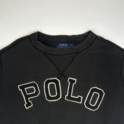 S - Vintage 2010's Polo Ralph Lauren Black Logo Crewneck Sweatshirt