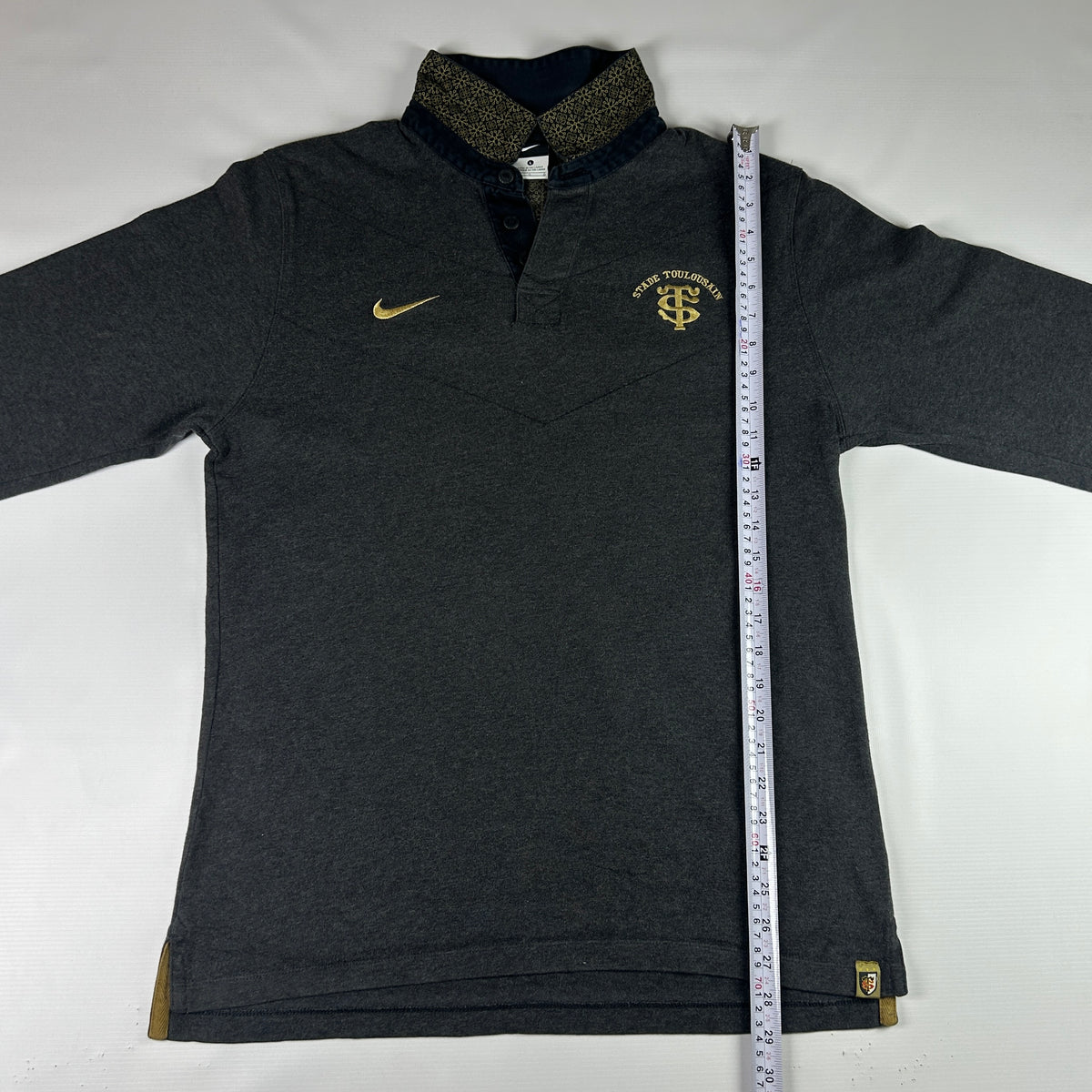 L - Vintage 2000's Nike Stade Toulousain Long Sleeve Rugby Polo