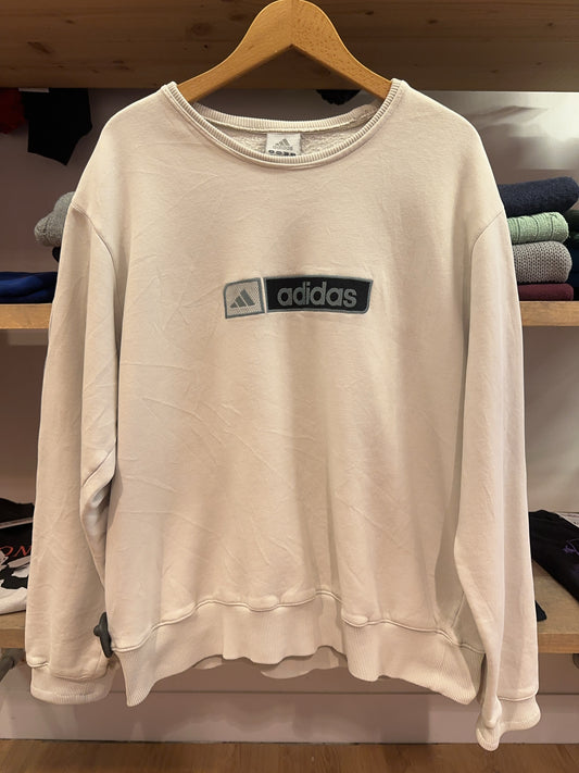 Vintage Adidas Cream Logo Sweatshirt - XL